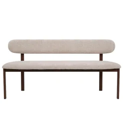 Eetkamerbank Noor Beige/Walnoot 180cm - Giga Meubel
