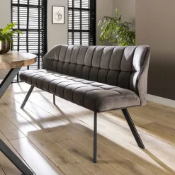 Eetkamerbank Raster 180 Antraciet Velvet - Giga Meubel