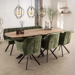 Eetkamerbank Raster Hoven Groen - Giga Meubel