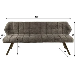 Eetkamerbank Raster Hoven Taupe/Bruin - Giga Meubel