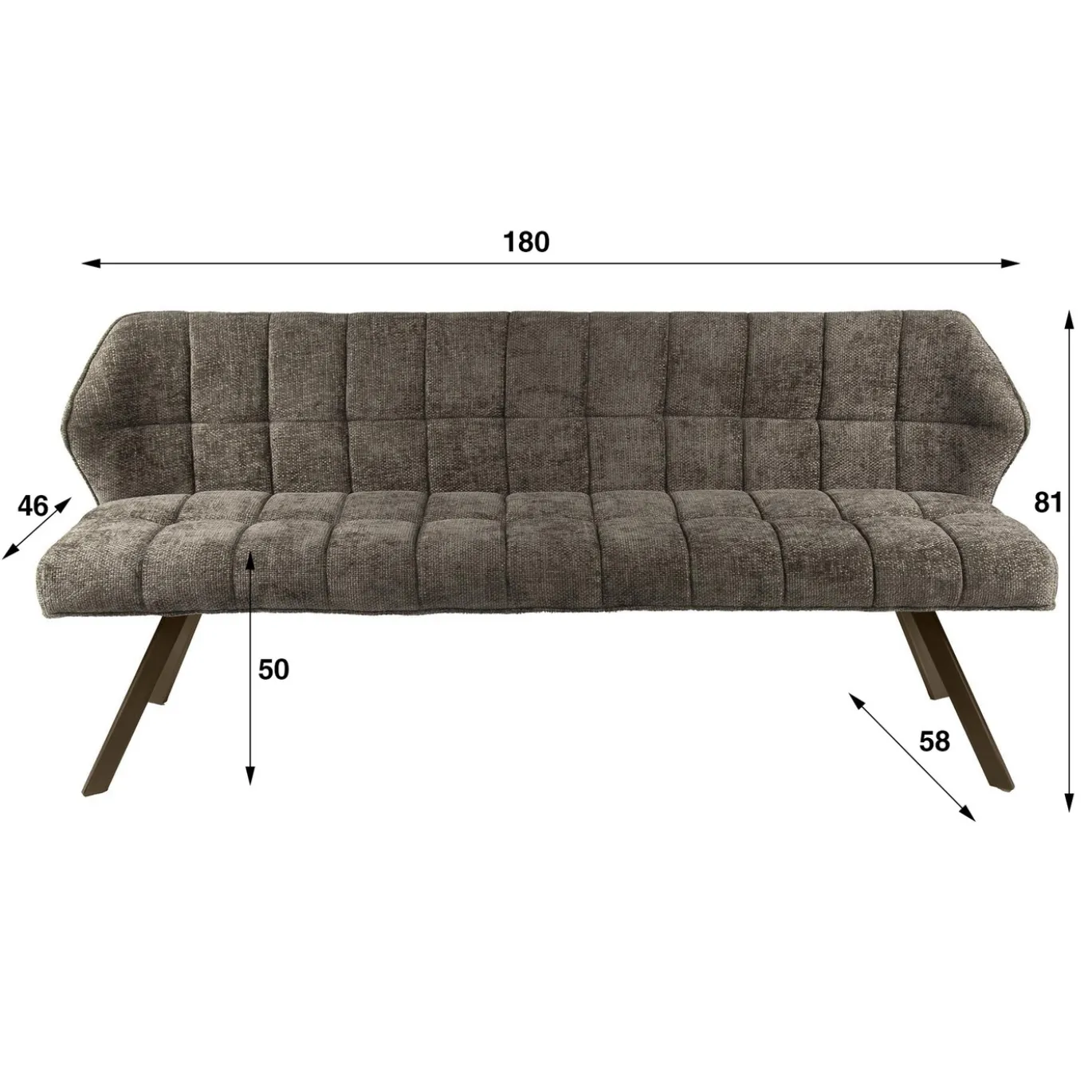 Eetkamerbank Raster Hoven Taupe/Bruin - Giga Meubel