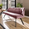 Eetkamerbank Raster 180 Roze Velvet - Giga Meubel