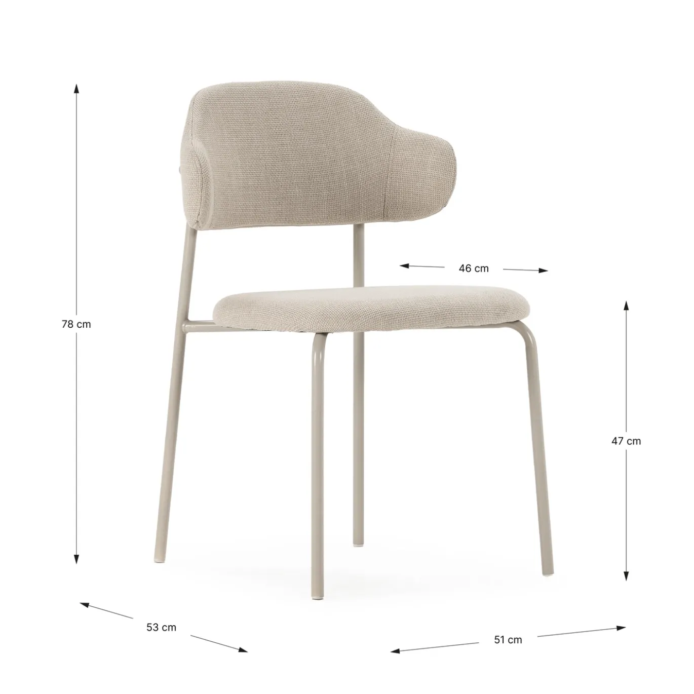Eetkamerstoel Adriel Beige - Giga Meubel