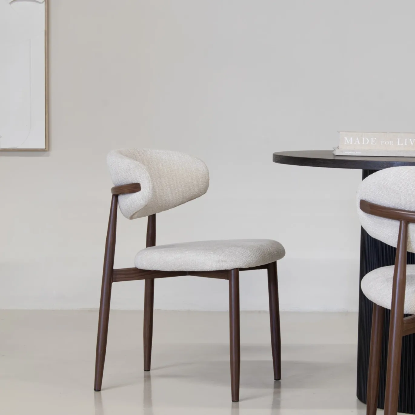 Eetkamerstoel Alexia Beige/Walnoot - Giga Meubel