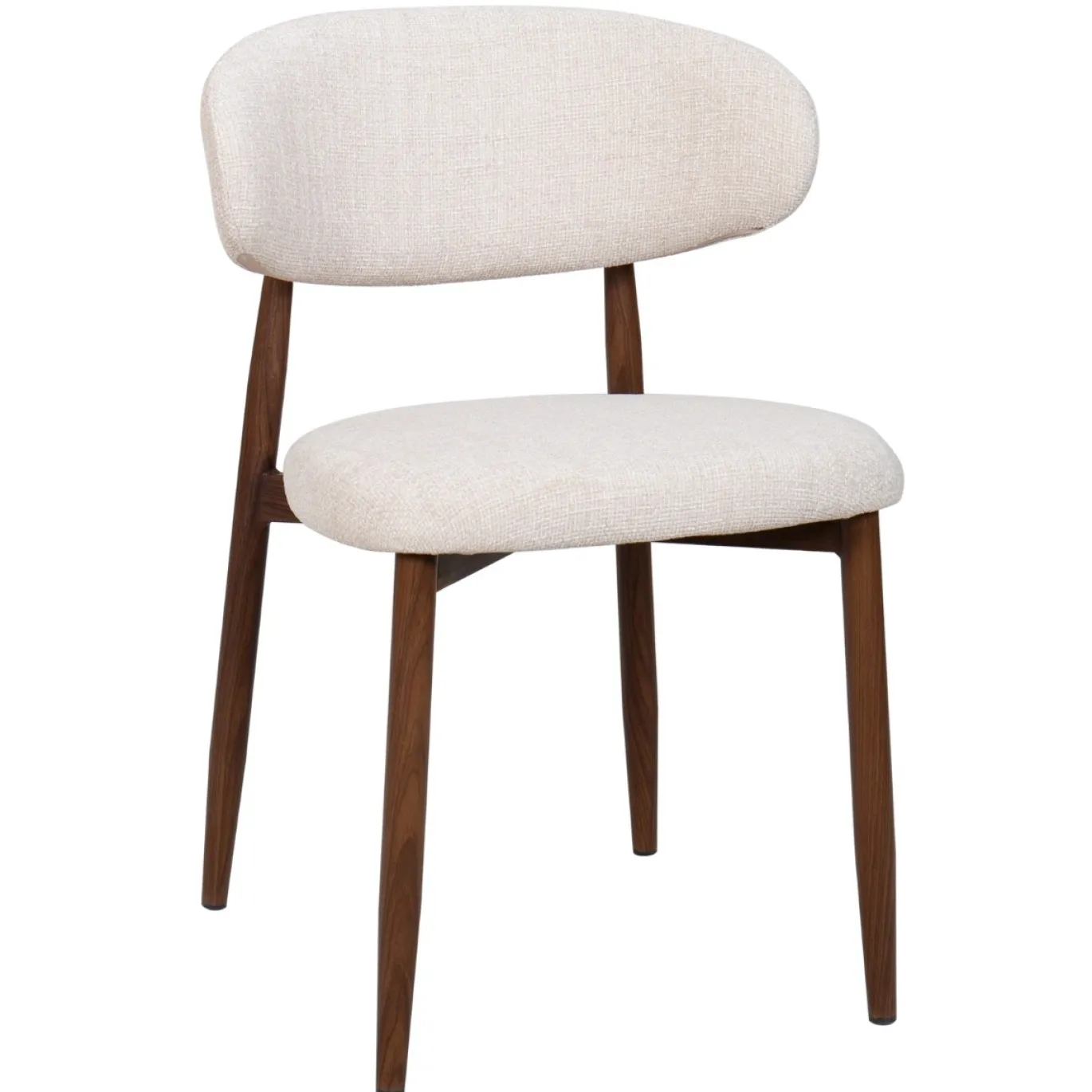Eetkamerstoel Alexia Beige/Walnoot - Giga Meubel