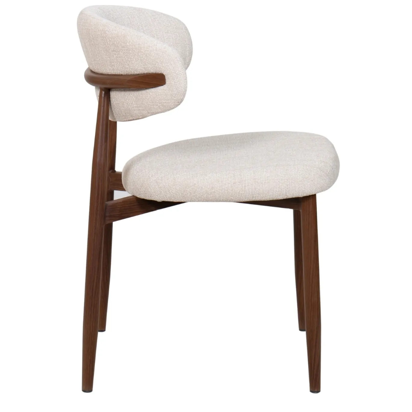 Eetkamerstoel Alexia Beige/Walnoot - Giga Meubel