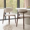 Eetkamerstoel Alexia Beige/Walnoot Faux Fur - Giga Meubel