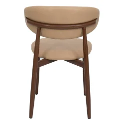 Eetkamerstoel Alexia Beige/Walnoot PU - Giga Meubel