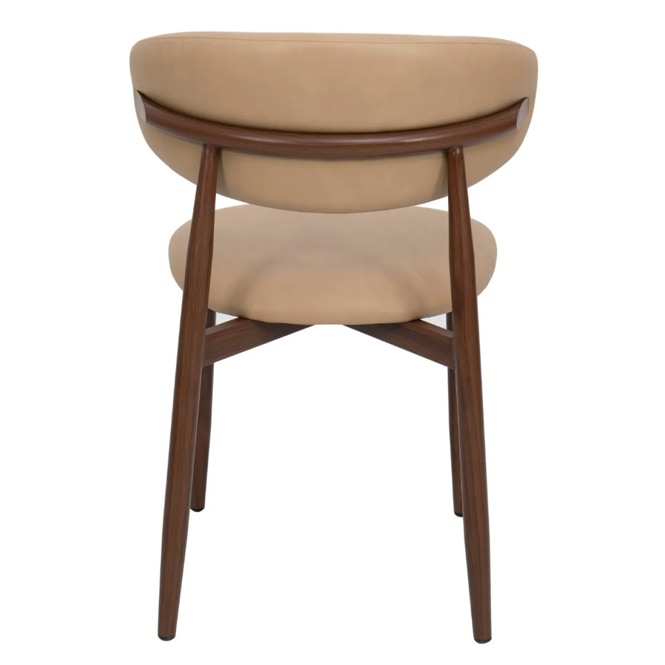 Eetkamerstoel Alexia Beige/Walnoot PU - Giga Meubel