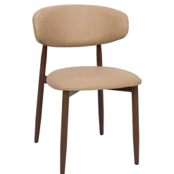 Eetkamerstoel Alexia Beige/Walnoot PU - Giga Meubel