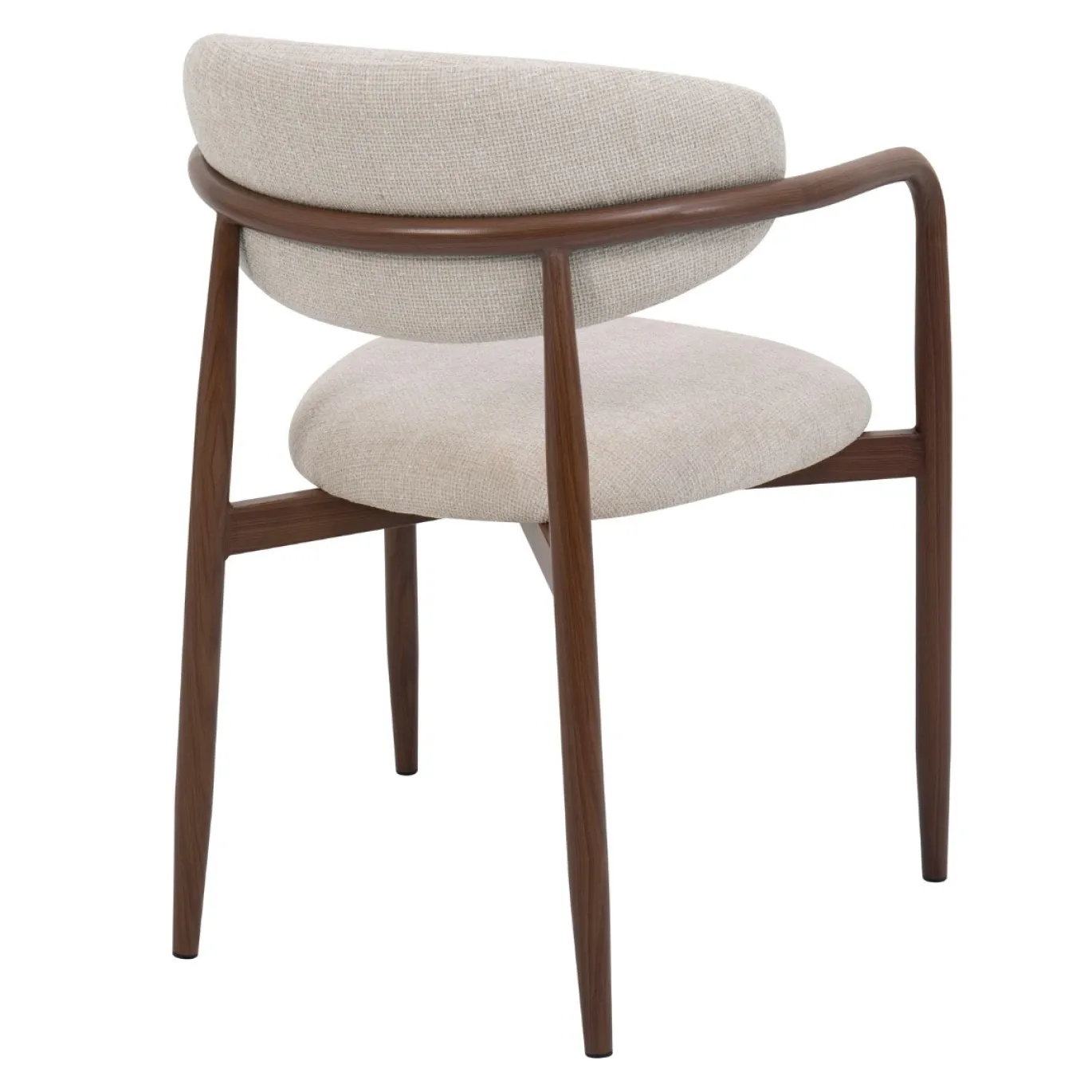 Eetkamerstoel Alexia met Armleuning Beige/Walnoot - Giga Meubel