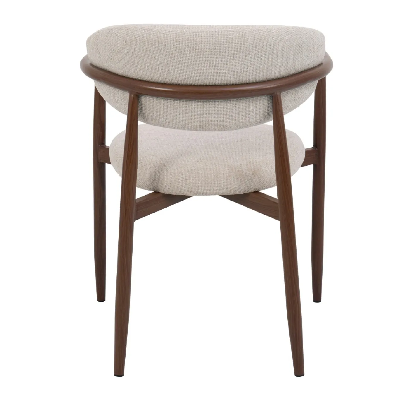Eetkamerstoel Alexia met Armleuning Beige/Walnoot - Giga Meubel