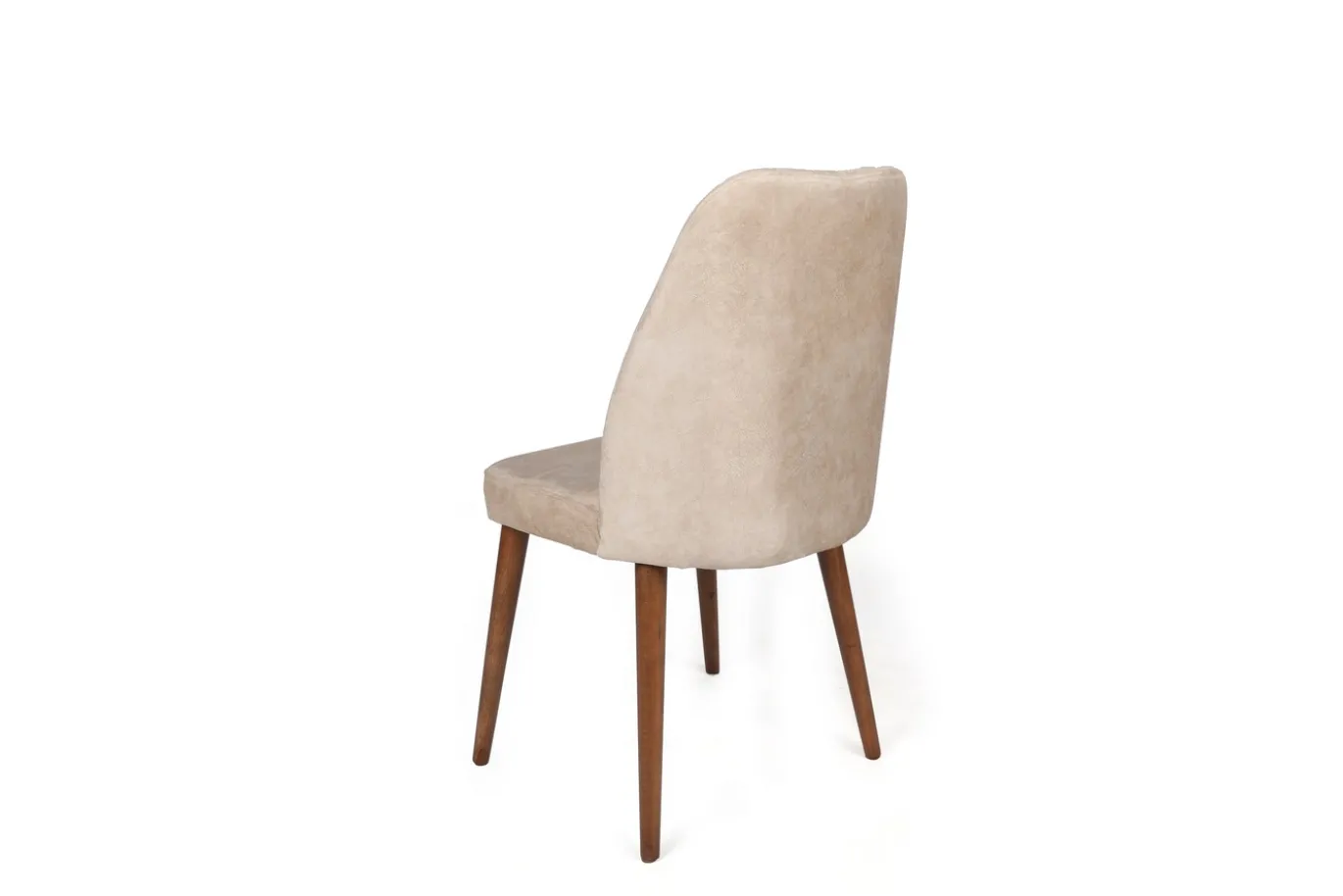 Eetkamerstoel Alfa Velvet Crème/Walnoot Set van 2