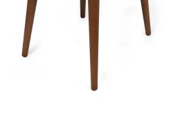 Eetkamerstoel Alfa Velvet Crème/Walnoot Set van 2