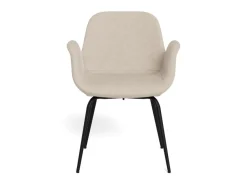 Eetkamerstoel Alira Met Armleuning Zand/Zwart Set van 2 - Giga Living