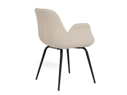Eetkamerstoel Alira Met Armleuning Zand/Zwart Set van 2 - Giga Living