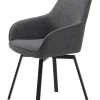 Eetkamerstoel Alma Donkergrijs Melange Swivel - Giga Living