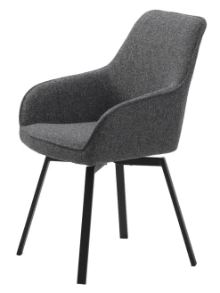 Eetkamerstoel Alma Donkergrijs Melange Swivel - Giga Living