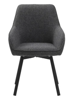 Eetkamerstoel Alma Donkergrijs Melange Swivel - Giga Living