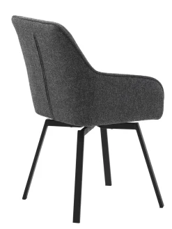 Eetkamerstoel Alma Donkergrijs Melange Swivel - Giga Living