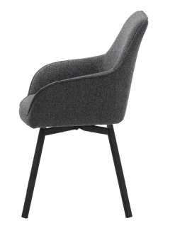 Eetkamerstoel Alma Donkergrijs Melange Swivel - Giga Living