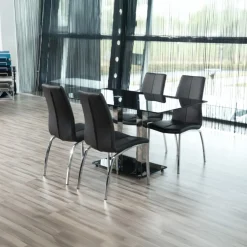 Eetkamerstoel Askra Zwart/zilver Pu - Giga Living