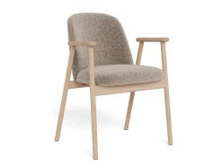 Eetkamerstoel Bas Met Armleuning Monza Beige Naturel Set van 2 - Giga Living