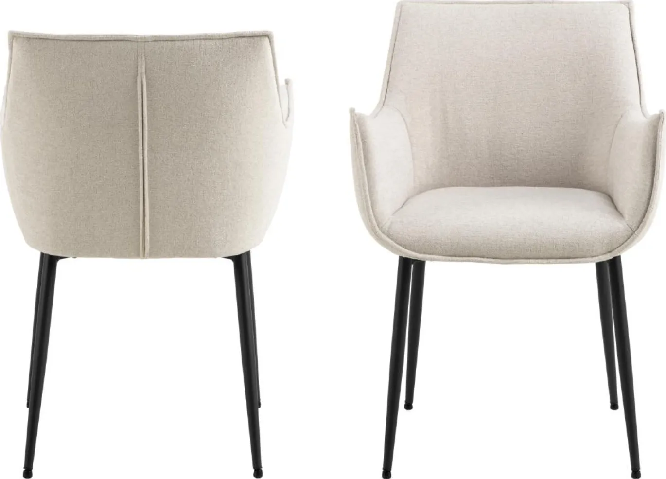 Eetkamerstoel Bornholm met Armleuning Beige - Giga Living
