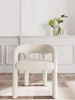 Eetkamerstoel Cole Met Armleuning Apia Beige - Giga Living