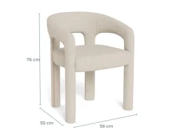 Eetkamerstoel Cole Met Armleuning Apia Beige - Giga Living
