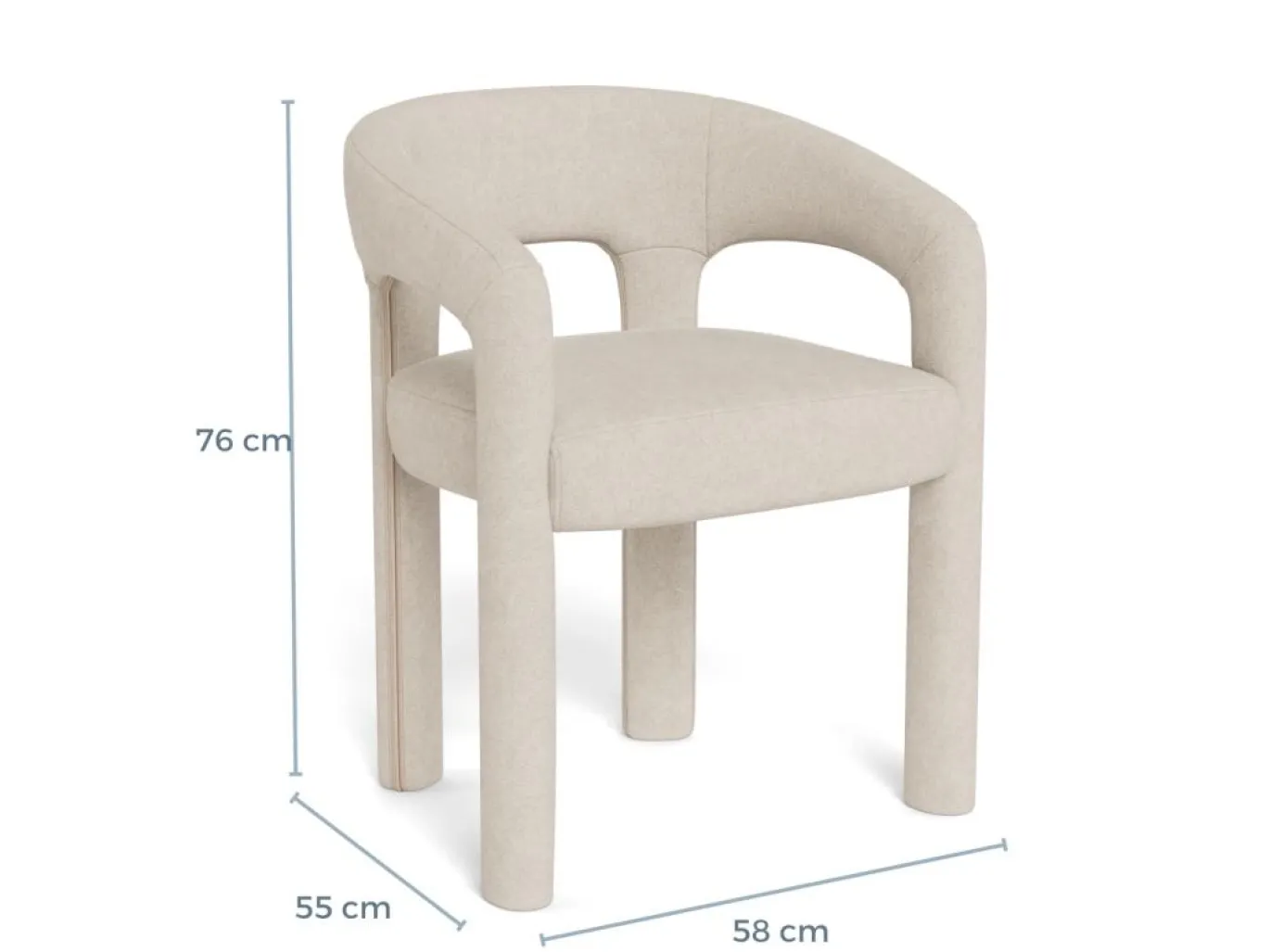 Eetkamerstoel Cole Met Armleuning Apia Beige - Giga Living
