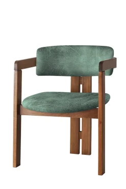 Eetkamerstoel Cozy Groen/Walnoot
