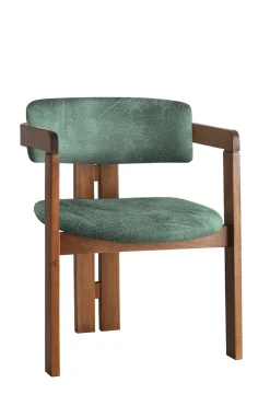 Eetkamerstoel Cozy Groen/Walnoot