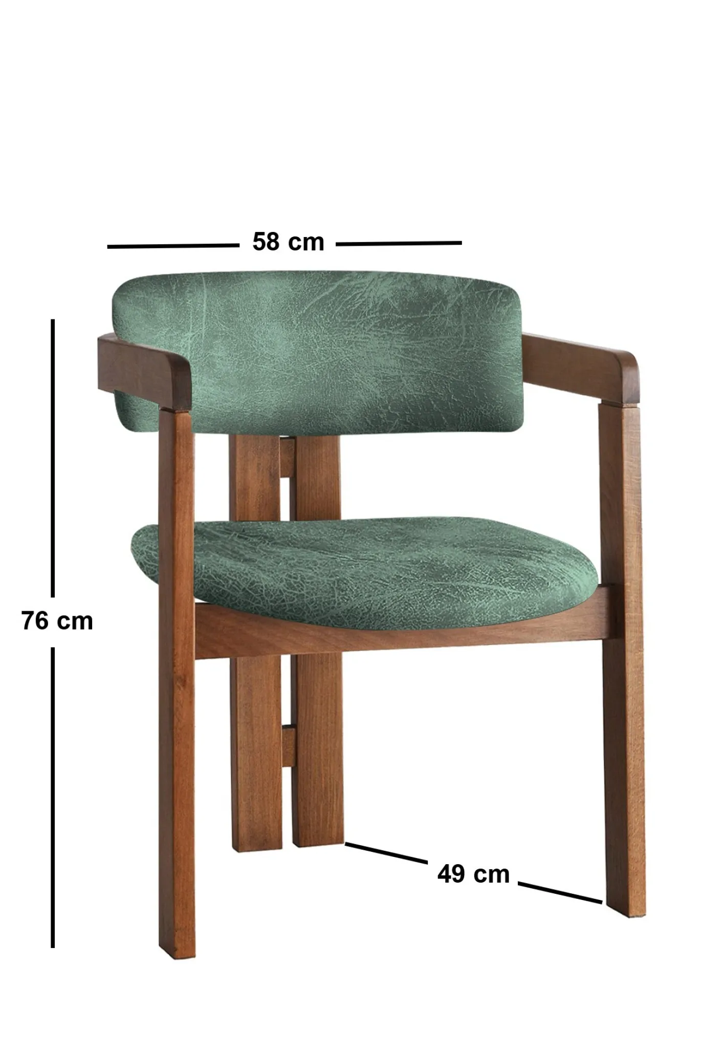 Eetkamerstoel Cozy Groen/Walnoot