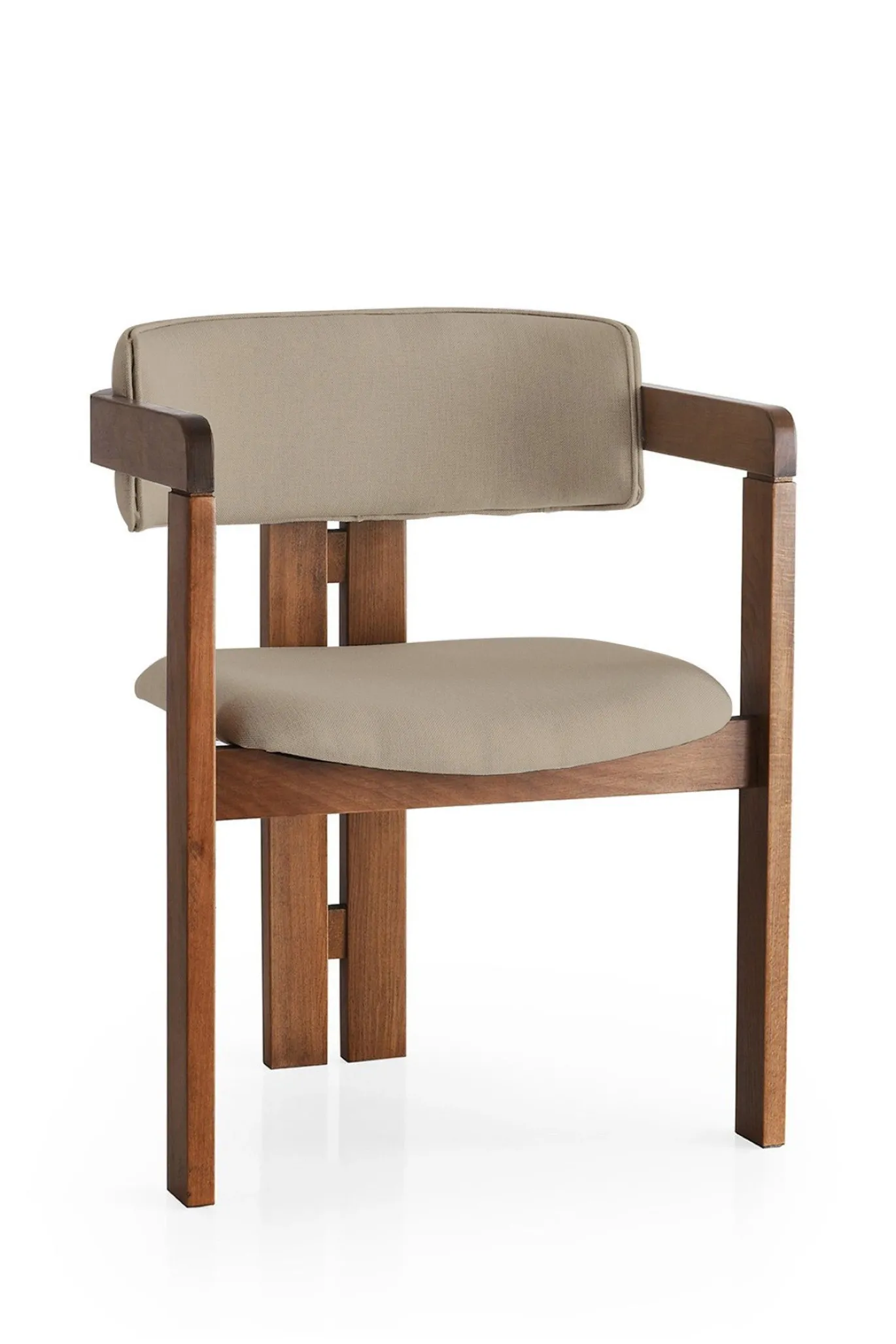 Eetkamerstoel Cozy Linnen Mink/Walnoot