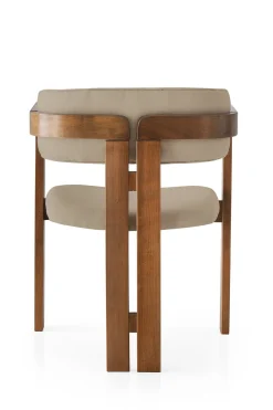 Eetkamerstoel Cozy Linnen Mink/Walnoot