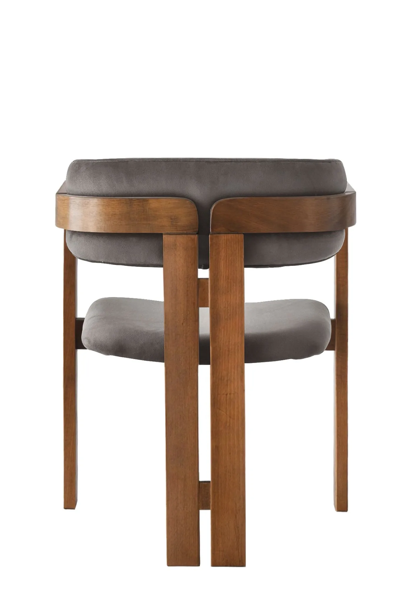 Eetkamerstoel Cozy Velvet Antraciet/Walnoot