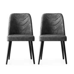 Eetkamerstoel Dallas Velvet Antraciet Set van 2