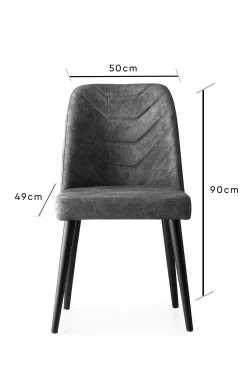 Eetkamerstoel Dallas Velvet Antraciet Set van 2
