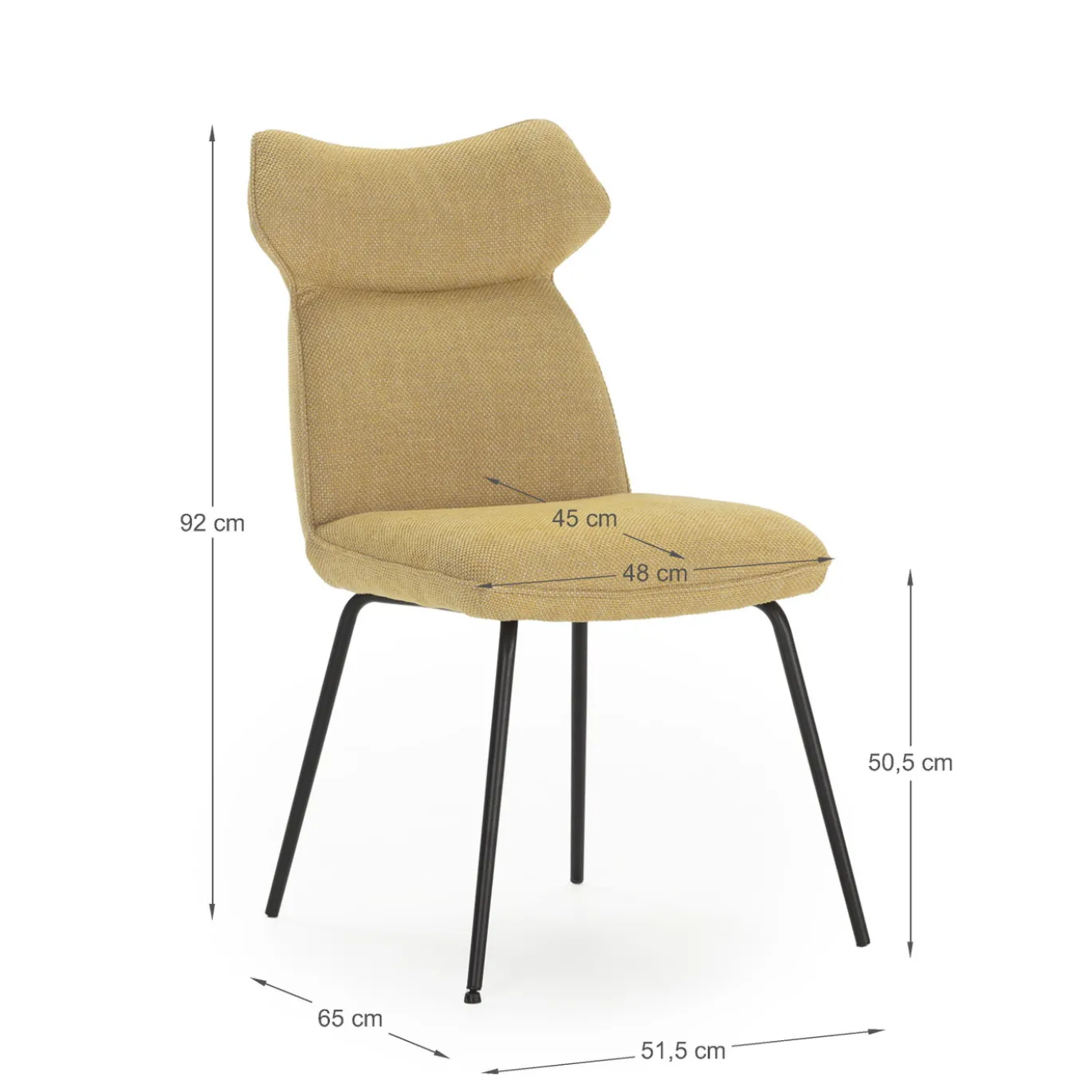 Eetkamerstoel Dara Mustard - Giga Meubel