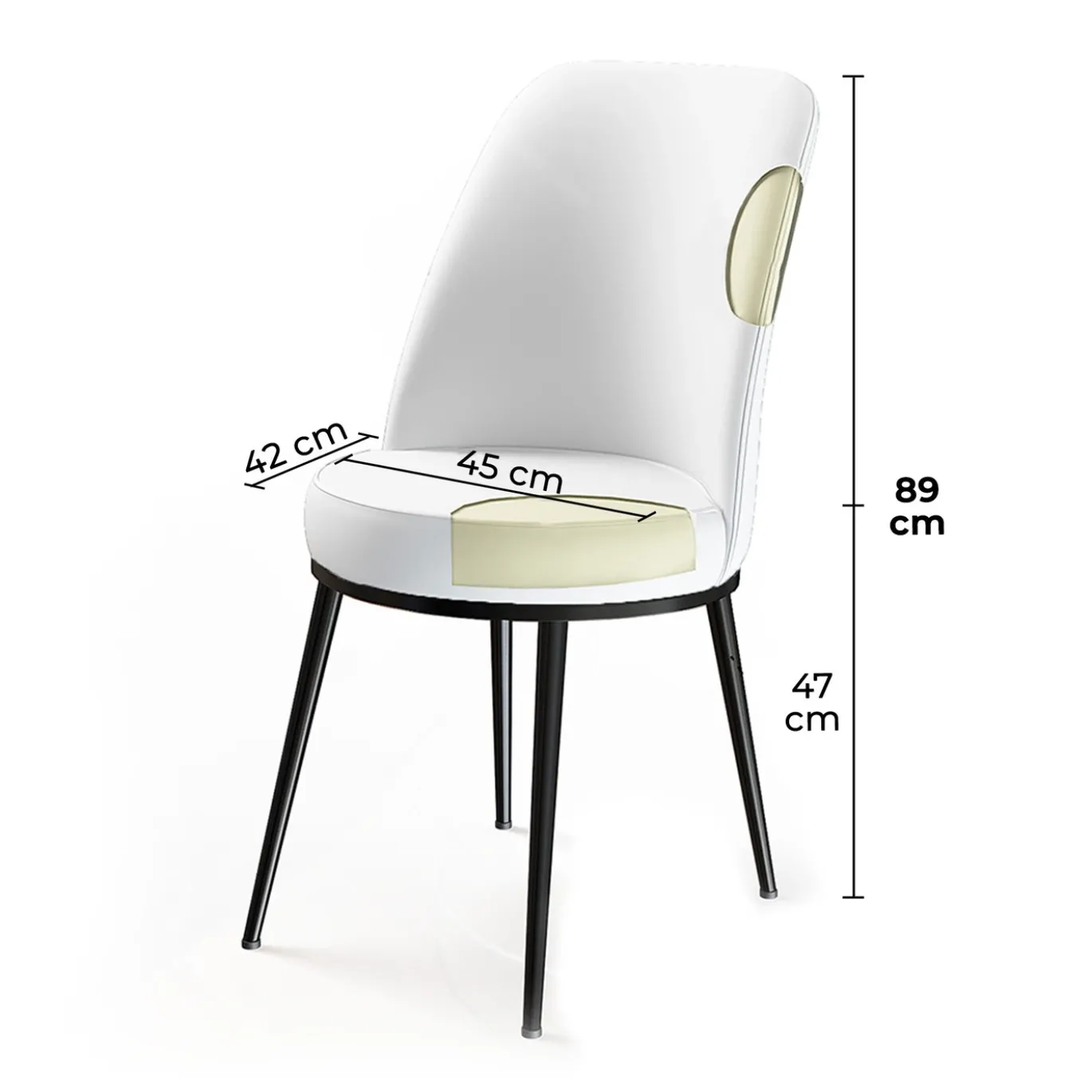 Eetkamerstoel Dexa Crème Set van 6