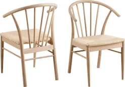 Eetkamerstoel Dolen Met Armleuning Paper Plaits Off White/Naturel - Giga Living