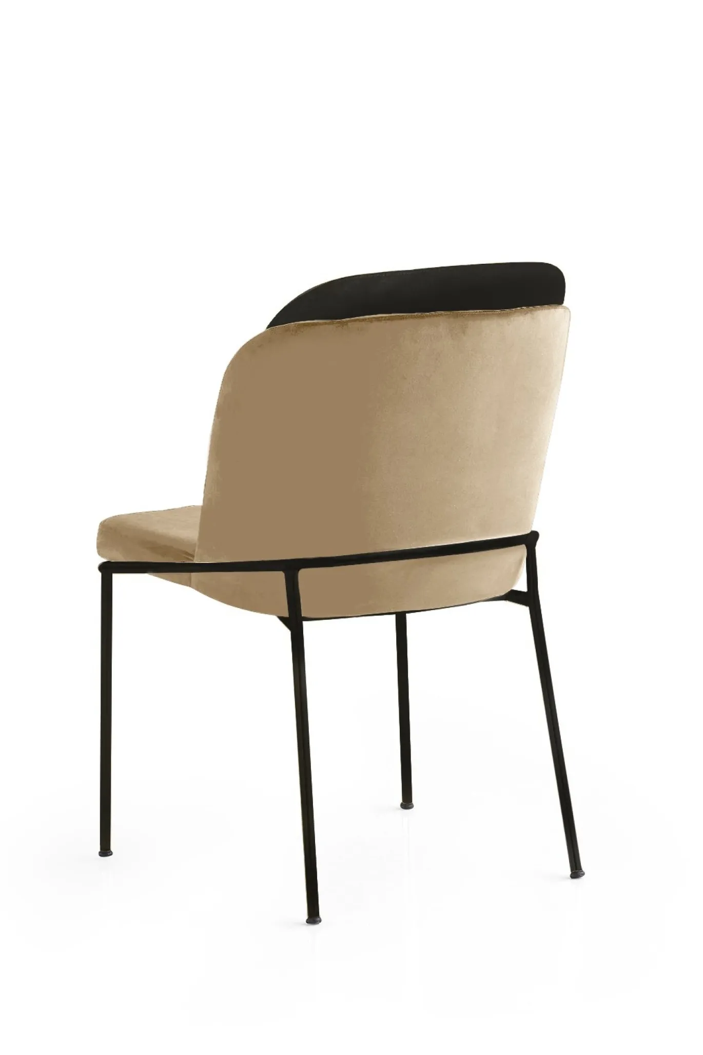Eetkamerstoel Dore Velvet Beige/Zwart Set van 2