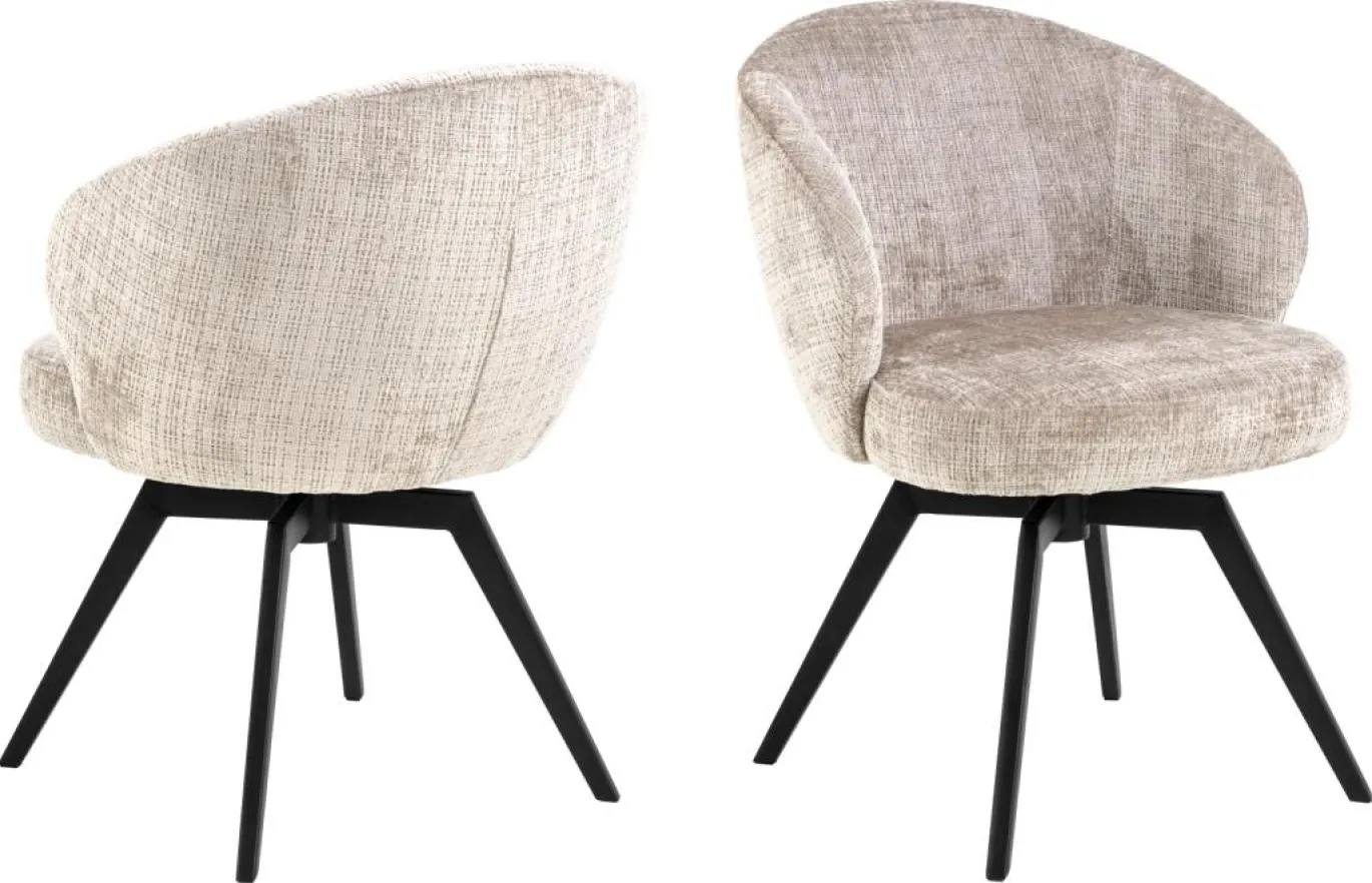 Eetkamerstoel Durin Met Armleuning Beige Juto - Giga Living