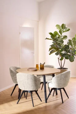 Eetkamerstoel Durin Met Armleuning Beige Juto - Giga Living