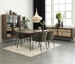 Eetkamerstoel Easton Olive Groen Fabric - Giga Living