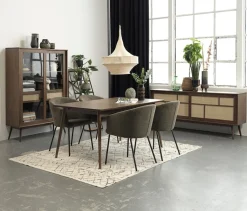 Eetkamerstoel Easton Olive Groen Fabric - Giga Living