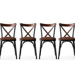 Eetkamerstoel Ekol PU-Leer Bruin Set van 4