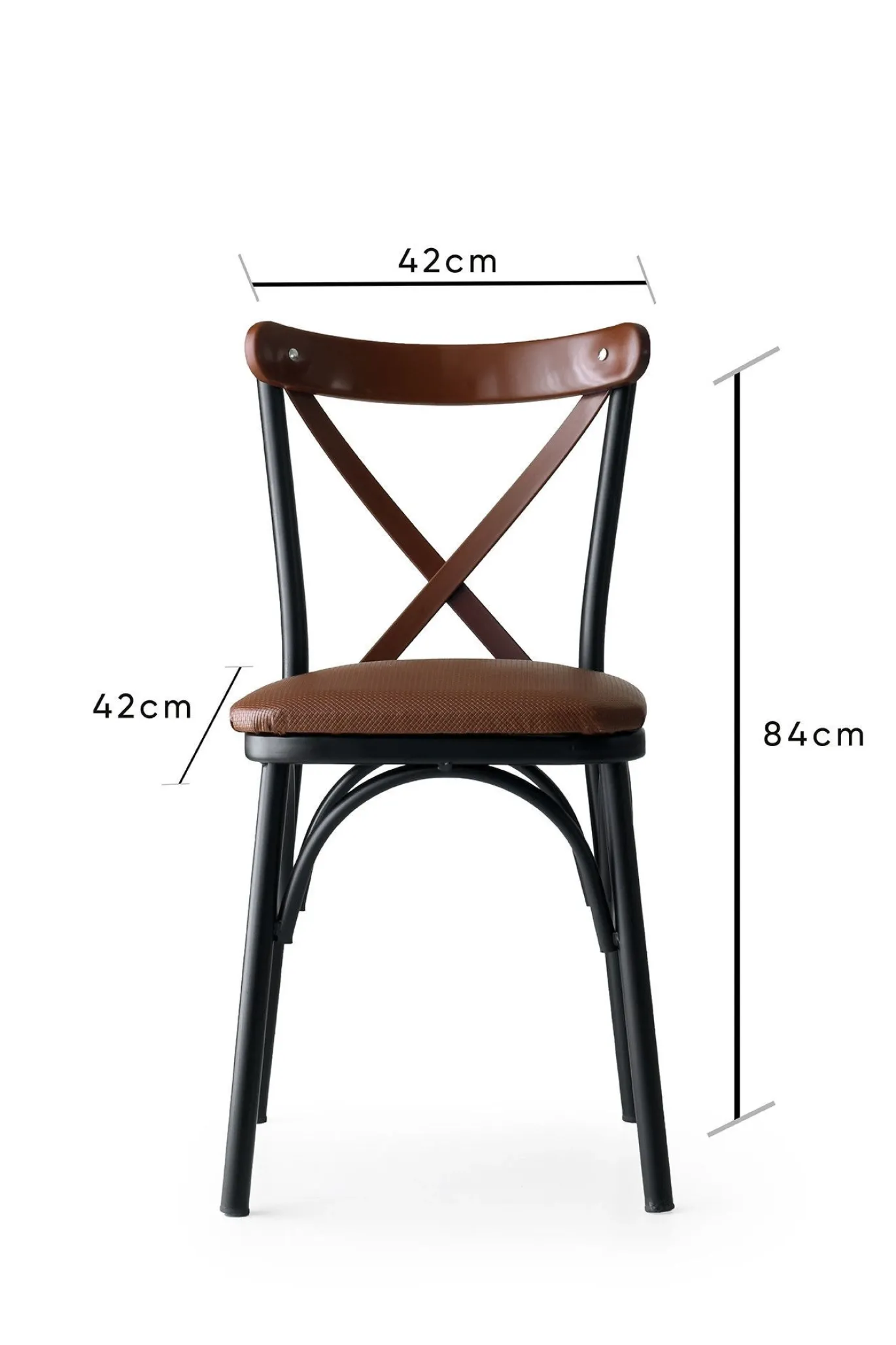 Eetkamerstoel Ekol PU-Leer Bruin Set van 4