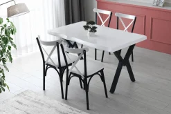 Eetkamerstoel Ekol PU-Leer Wit Set van 4